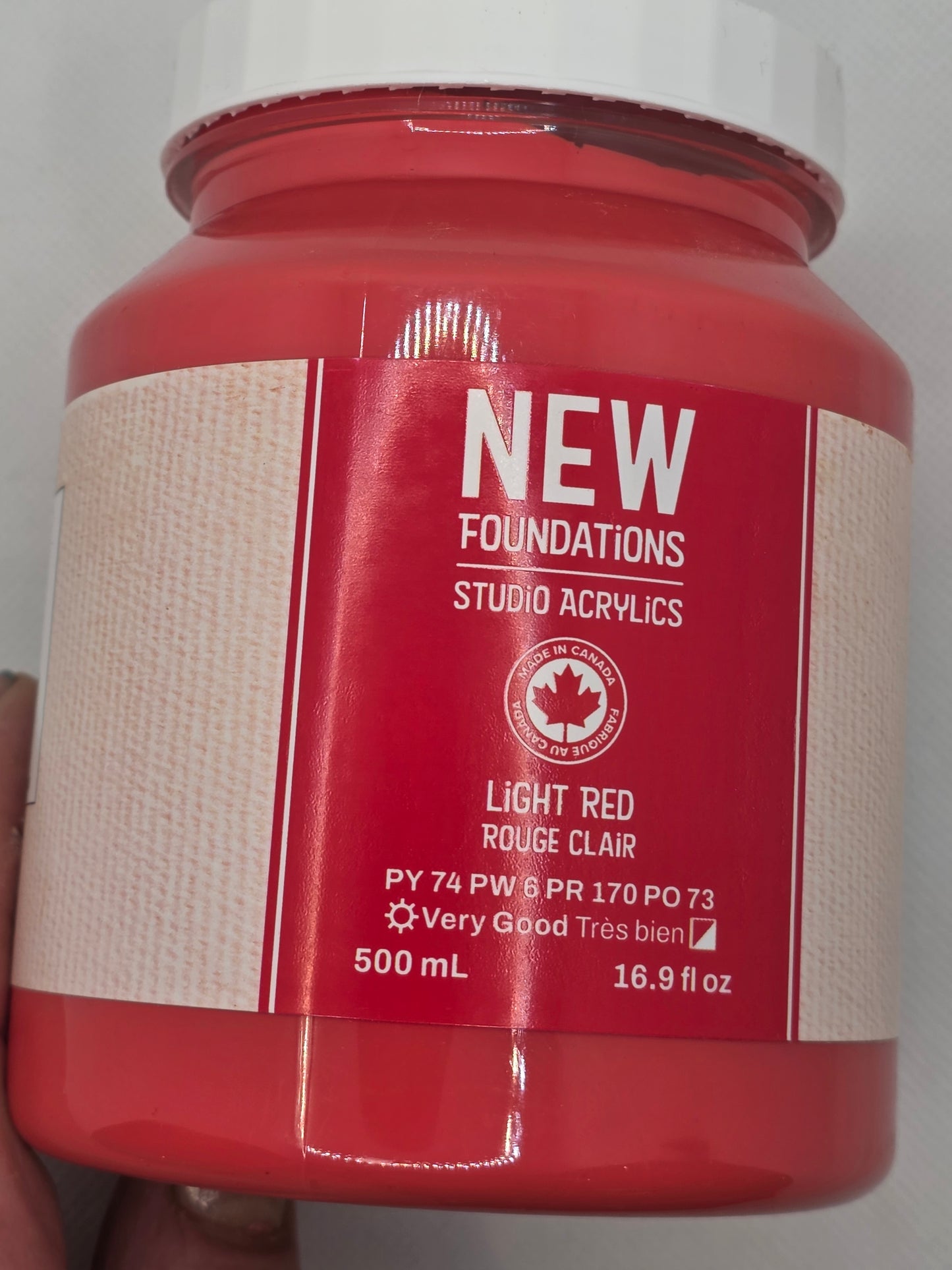 Tri-art: TA37571 New Foundations Acrylic Light Red 500mL