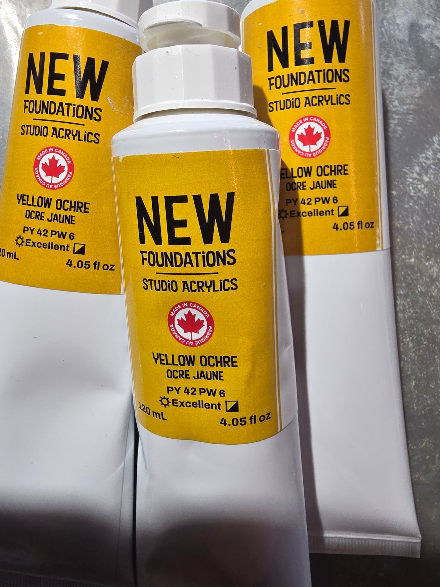 Tri-art: TA36897 New Foundations Acrylic Yellow Ochre 120mL
