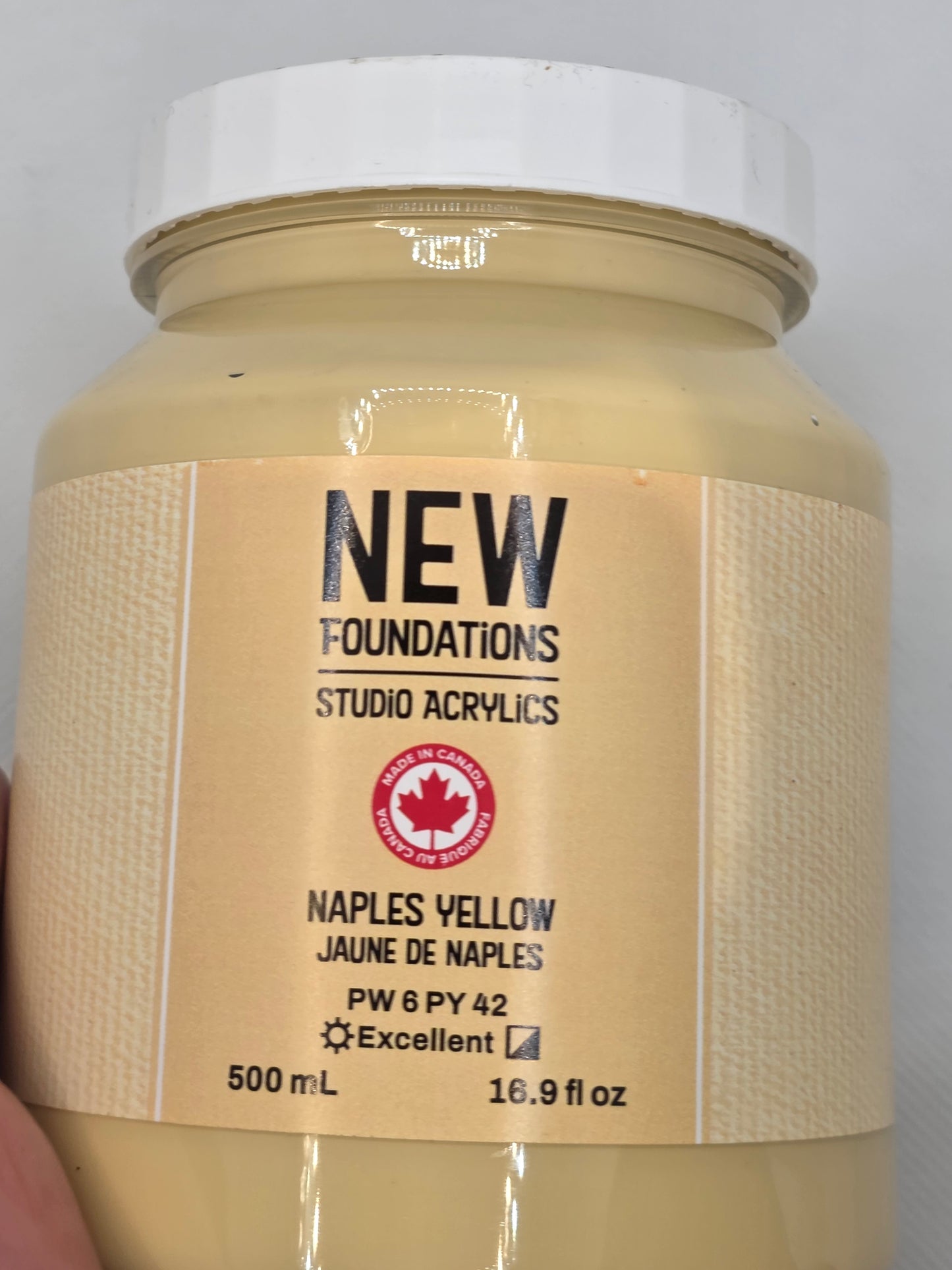 Tri-art: TA36914 New Foundations Acrylic Naples Yellow 500mL