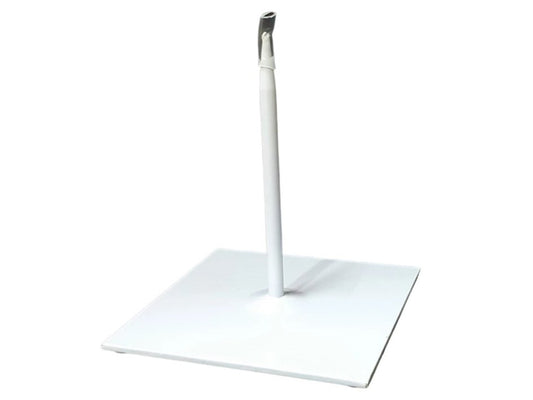 Hvit stål sokel 12x12 cm 1 pinne