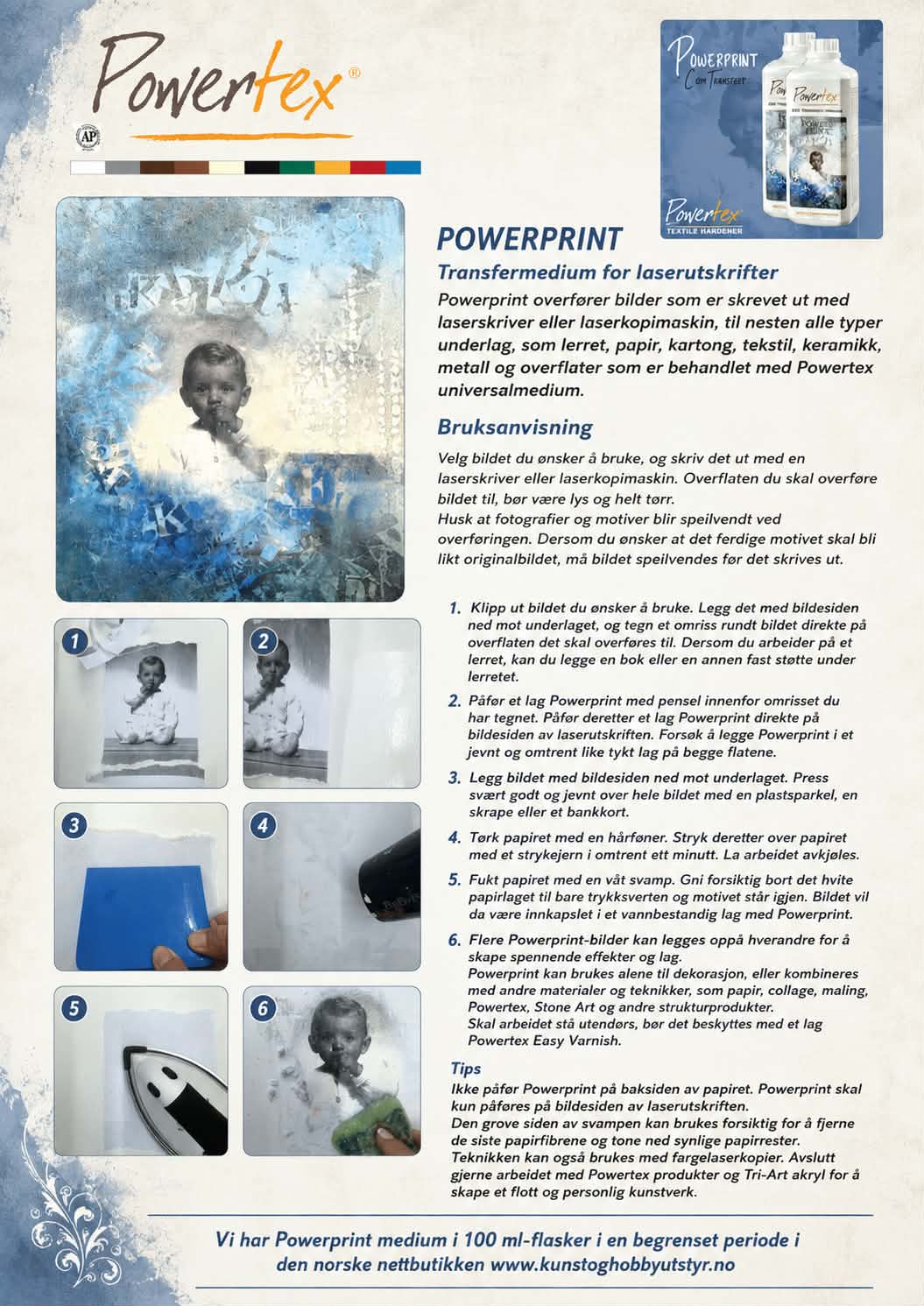 Lim/lakk og varnish; Powerprint 100ml