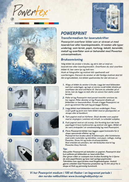 Lim/lakk og varnish; Powerprint 100ml
