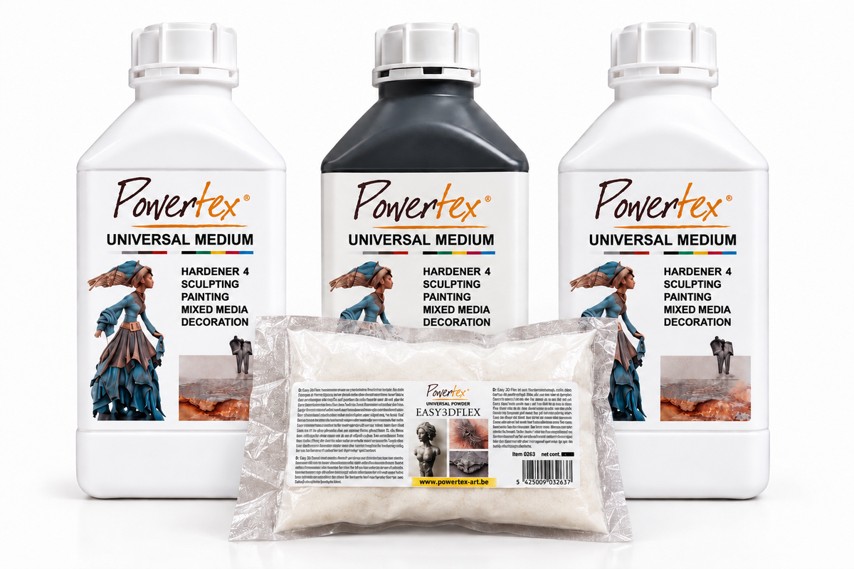 3for2 - 500 ml Black, transparent og white universalmedium. 100g 3DFlex.