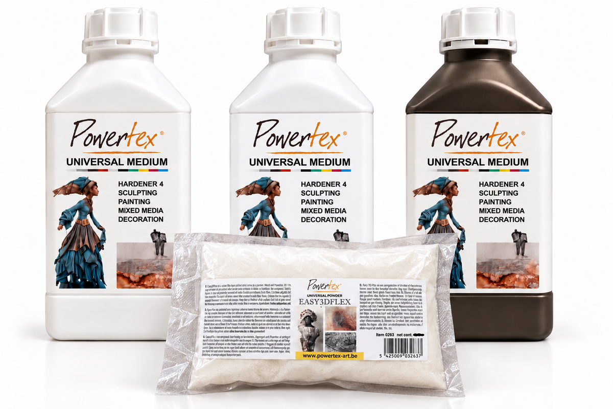 3for2 - 500 ml Bronse, transparent og white universalmedium. 100g 3Dflex.