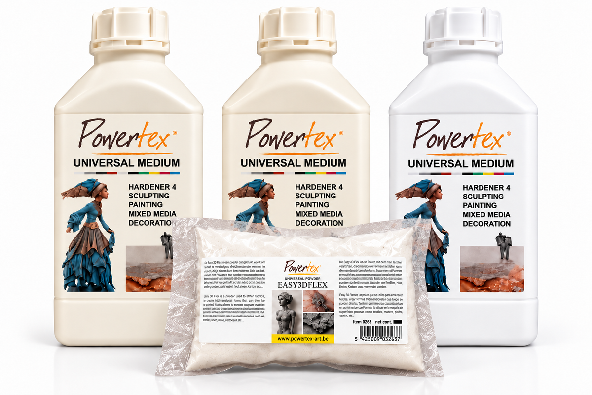 3 for 2- 500ml 2 stk ivory og 1 stk white universalmedium. 100g 3Dflex.