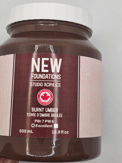 Tri-art: TA36866	New Foundations Acrylic	Burnt Umber	120mL