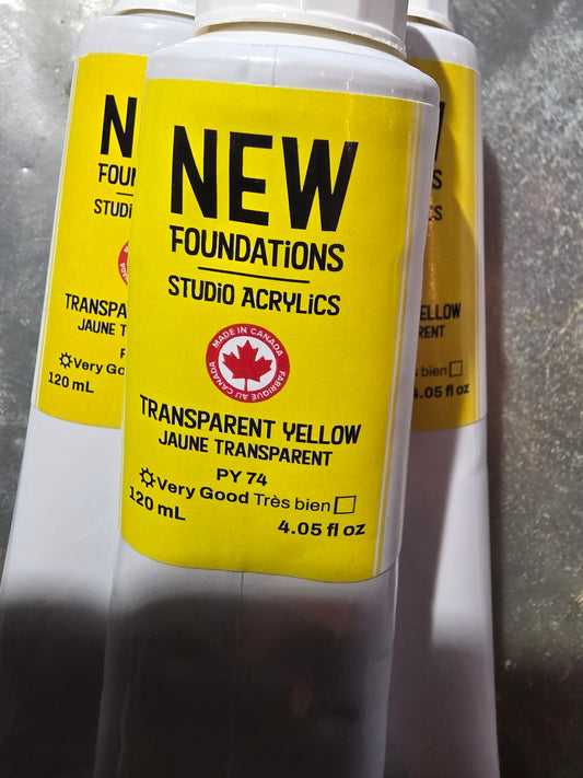 Tri-art: TA37581 	New Foundations Acrylic	Transparent Yellow	500 mL