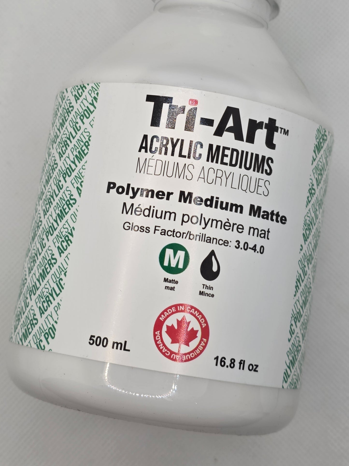 TA1376	Tri-Art Mediums	Polymer Medium Matte	500mL, Matt fortynningsmiddel for akrylmaling