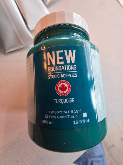 Tri-art: TA36931	New Foundations Acrylic	Turquoise	500mL