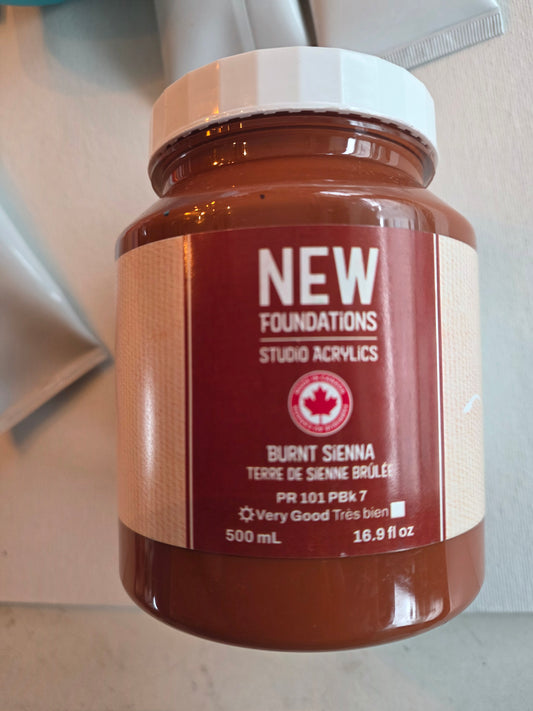 Tri-art: TA36901	New Foundations Acrylic	Burnt Sienna	500mL