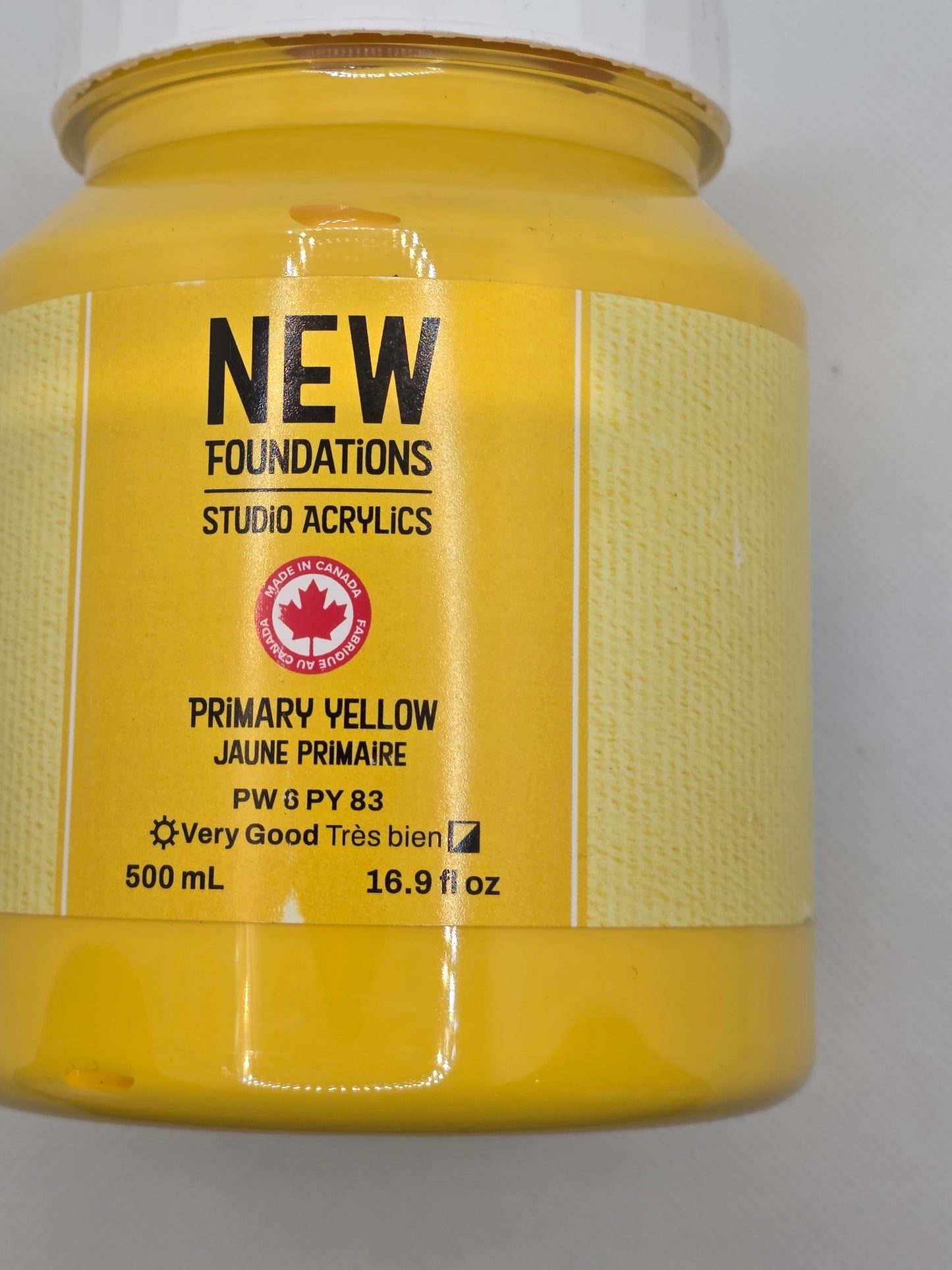 Tri-art: TA36886	New Foundations Acrylic	Primary Yellow	120mL