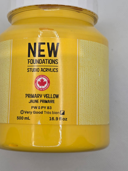 Tri-art: TA36886	New Foundations Acrylic	Primary Yellow	120mL