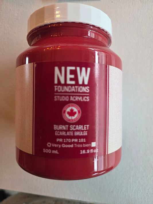 Tri-art: TA37570	New Foundations Acrylic	Burnt Scarlet	500mL