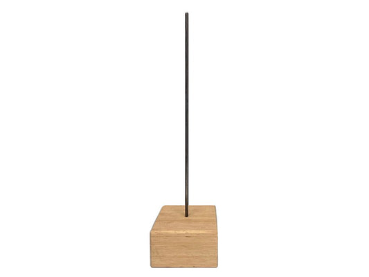 Sokler og Tilbehør,  trekloss 7x7 cm  og stål pinne på 30 cm, nr 0127